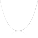 Sterling Silver 1mm Beaded Snake Chain Choker 12 Inch + 3 Inch Extender