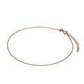 Rose Gold Plated Sterling Silver 1mm Bead Anklet 9 + 1.5 Inches