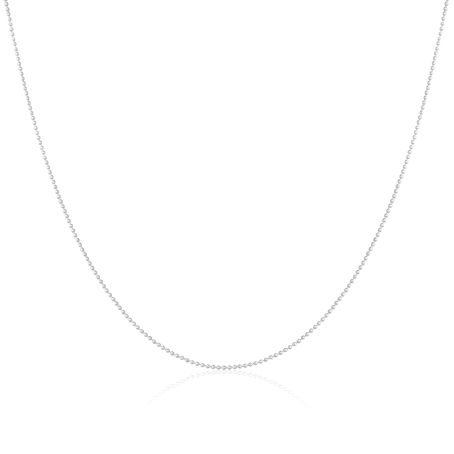 Sterling Silver 1mm Bead Chain Choker 12 + 3 Inches