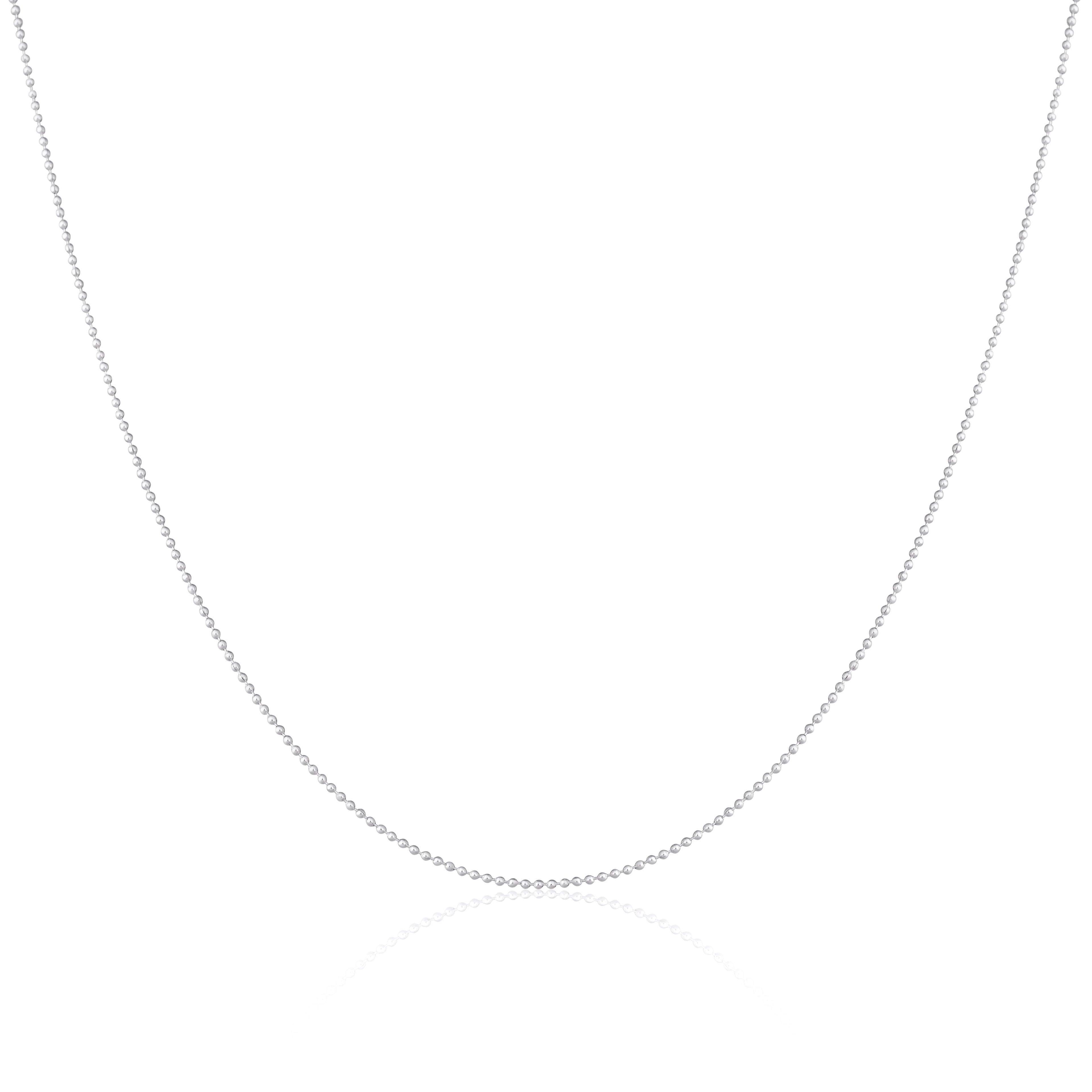 Sterling Silver 1mm Bead Chain Choker 12 + 3 Inches