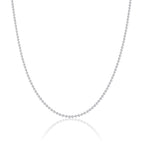 Sterling Silver 2mm Bead Chain Choker 12 Inch + 3 Inch Extender