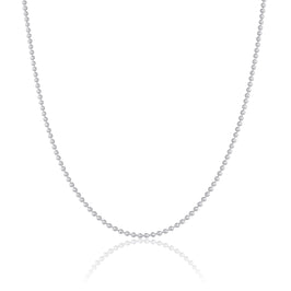 Sterling Silver 2mm Bead Chain Choker 12 Inch + 3 Inch Extender