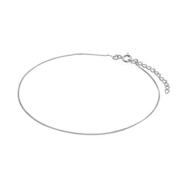 Sterling Silver Diamond Cut Curb Anklet 9 + 1.5 Inches