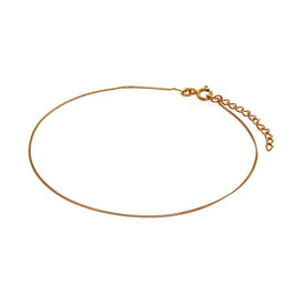 Rose Gold Plated Sterling Silver Diamond Cut Curb Anklet 9 + 1.5 Inches