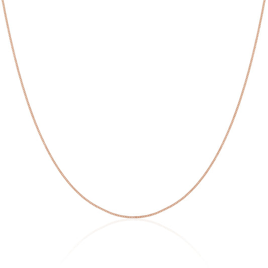 Rose Gold Plated Sterling Silver Diamond Cut Curb Choker 12 + 3 Inches