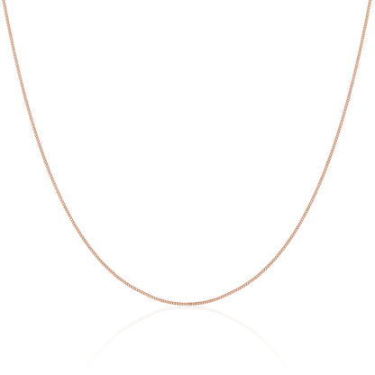 Rose Gold Plated Sterling Silver Diamond Cut Curb Choker 12 + 3 Inches