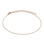 Rose Gold Plated Sterling Silver Diamond Cut Curb Choker 12 + 3 Inches