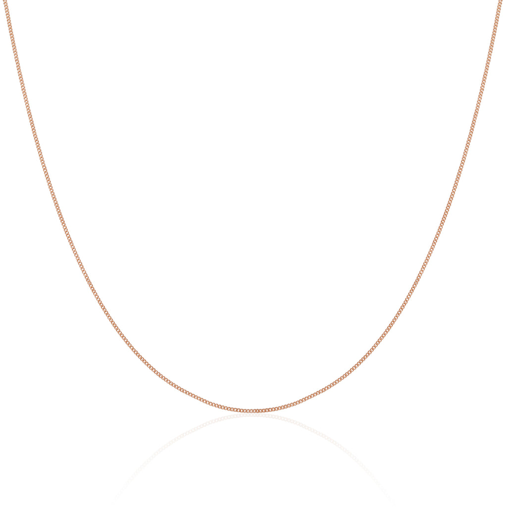 Rose Gold Plated Sterling Silver Diamond Cut Curb Choker 12 + 3 Inches