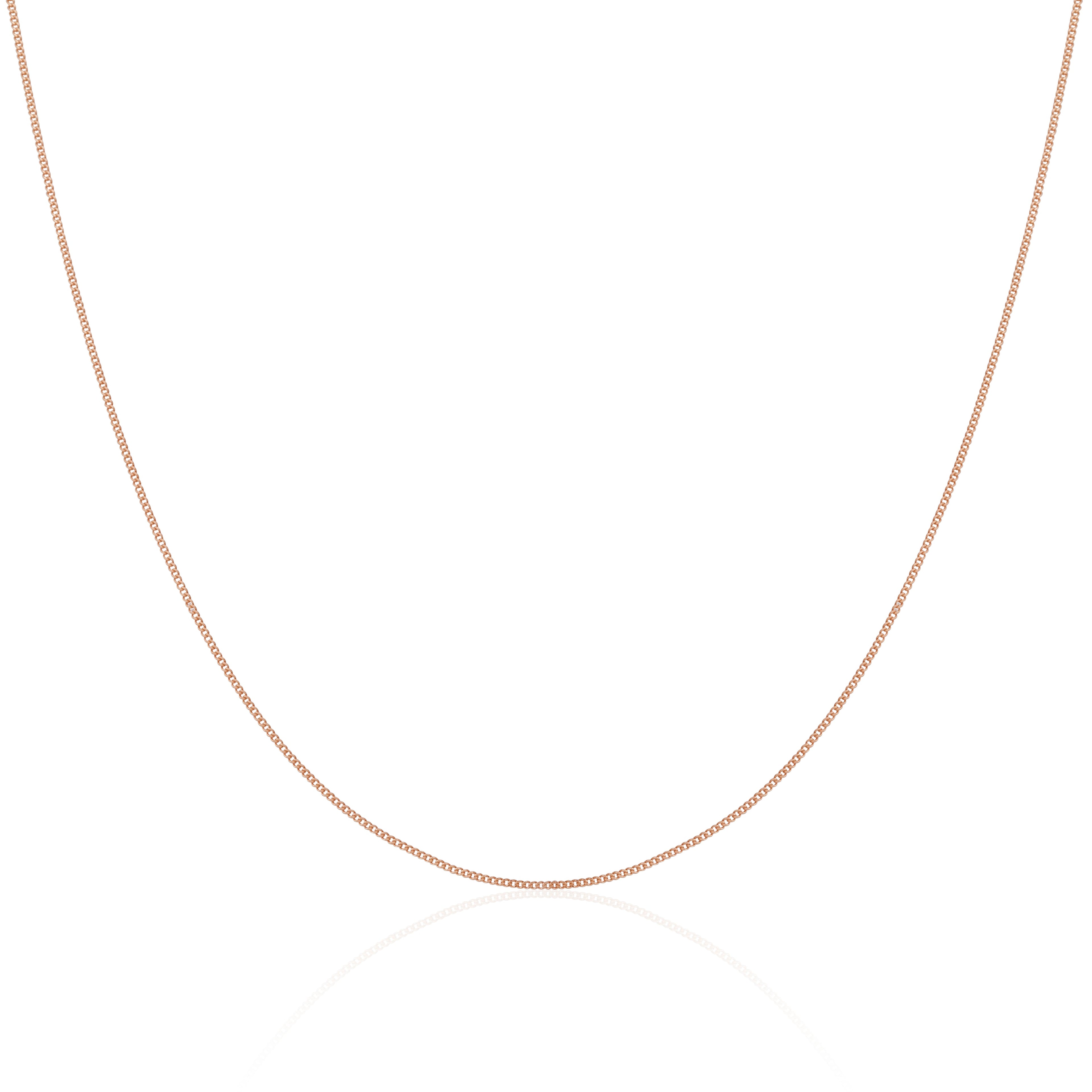 Rose Gold Plated Sterling Silver Diamond Cut Curb Choker 12 + 3 Inches