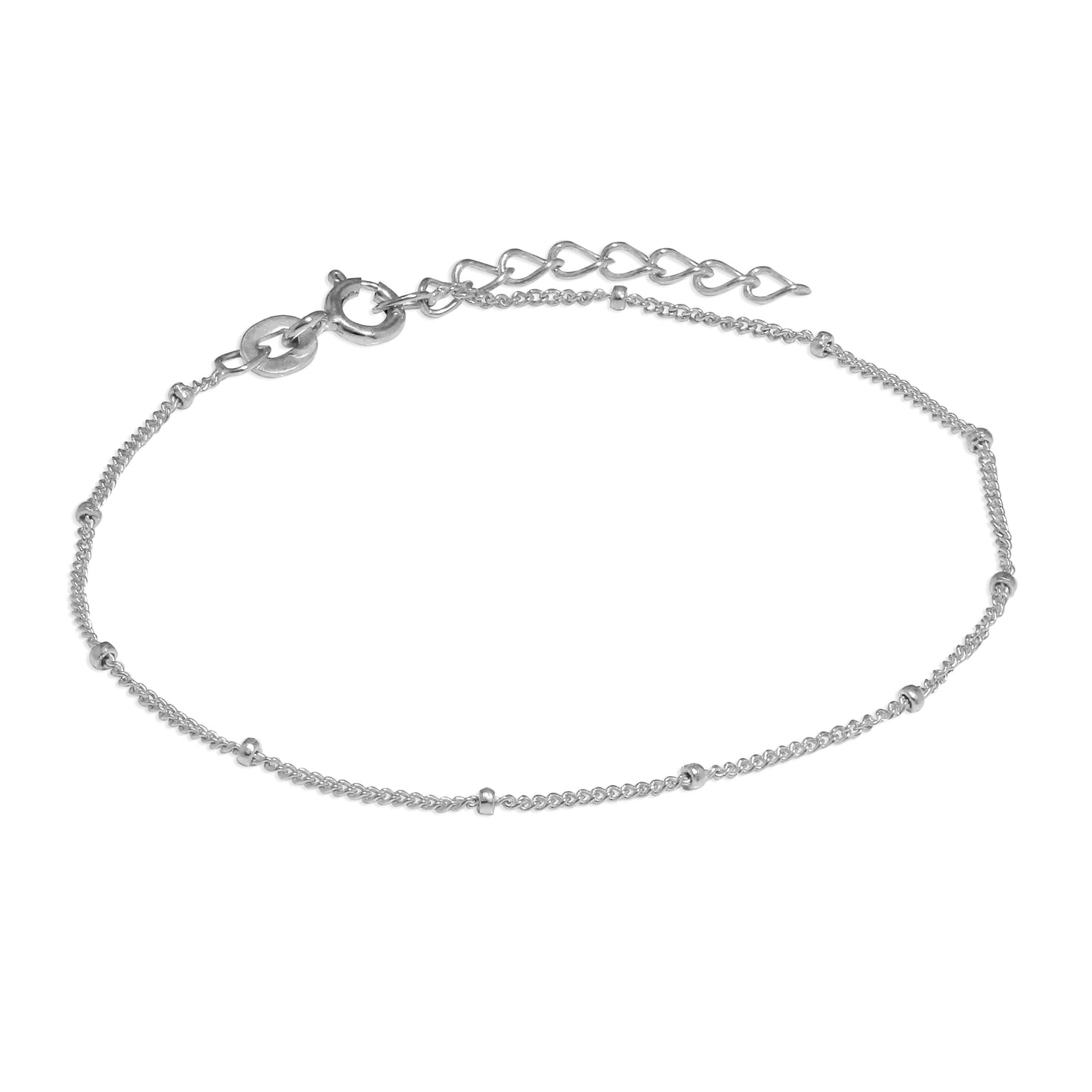 Sterling Silver Bobble Diamond Cut Curb Bracelet