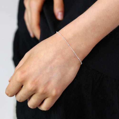 Sterling Silver Bobble Diamond Cut Curb Bracelet
