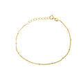 Gold Plated Sterling Silver Beaded Diamond Cut Curb Bracelet