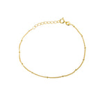 Gold Plated Sterling Silver Beaded Diamond Cut Curb Bracelet