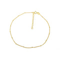Gold Plated Sterling Silver Bobble Anklet - 9 + 1.5 Inches