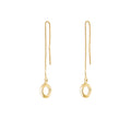 Gold Plated Sterling Silver Circle Pull Through Earrings