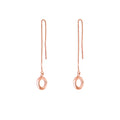 Rose Gold Plated Sterling Silver Circle Pull Through Earrings