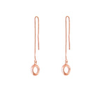 Rose Gold Plated Sterling Silver Circle Pull Through Earrings