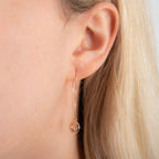 Rose Gold Plated Sterling Silver Circle Pull Through Earrings