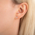 Sterling Silver Star Planet Mix & Match Clear CZ Pave Stud Earrings