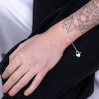 Sterling Silver Key & Heart Padlock Adjustable Bracelet