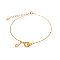 Gold Plated Sterling Silver Interlocking Karma Circles Adjustable Bracelet