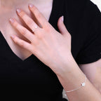 Sterling Silver Star Clear CZ Pave Adjustable Bracelet