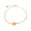 Gold Plated Sterling Silver Star Clear CZ Pave Adjustable Bracelet