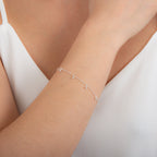 Sterling Silver Multi Ball Bobble Drop Beaded Adjustable Bracelet
