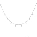 Sterling Silver Multi Tiny Baguette CZ Drop Necklace
