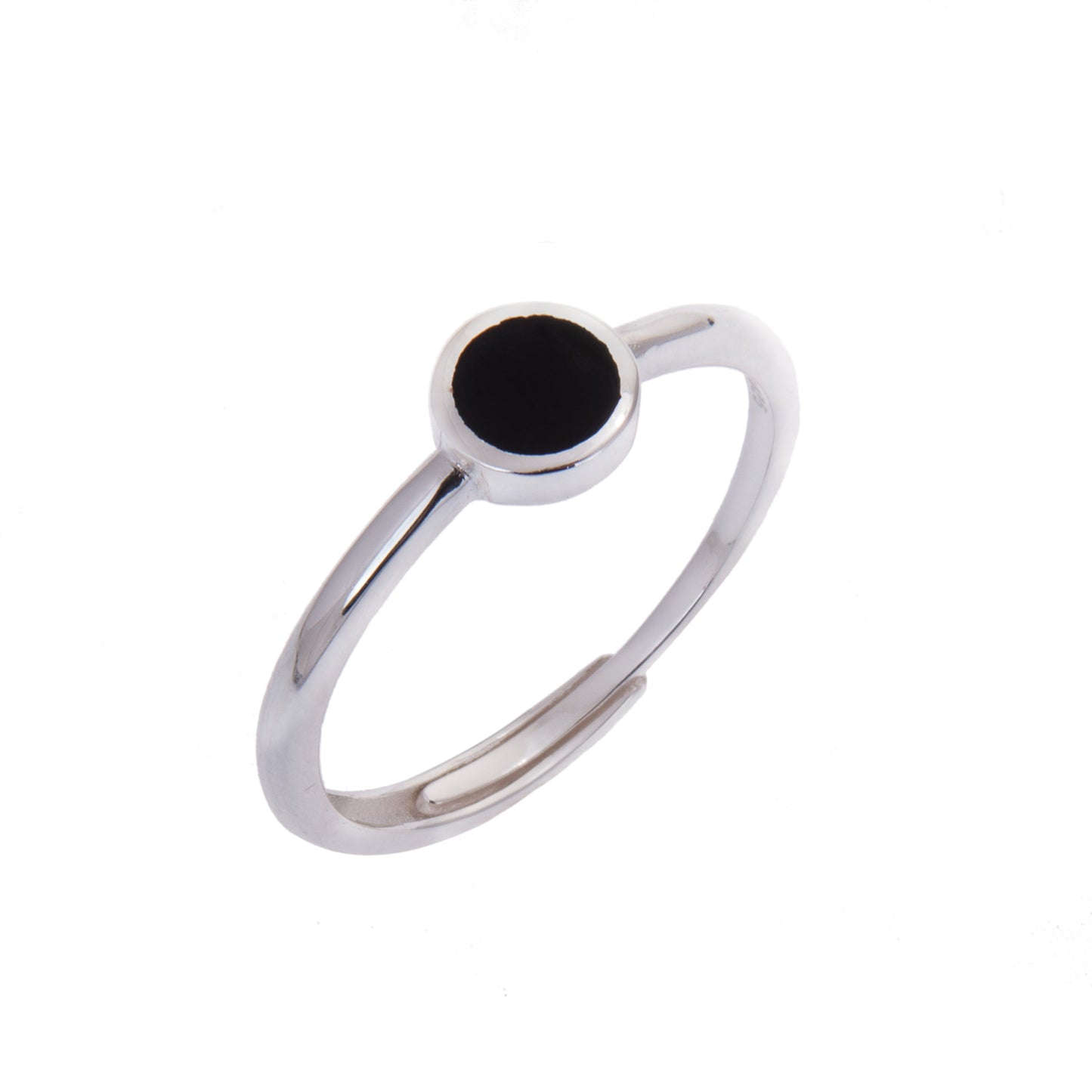 Sterling Silver Dot Minimalist Adjustable Ring