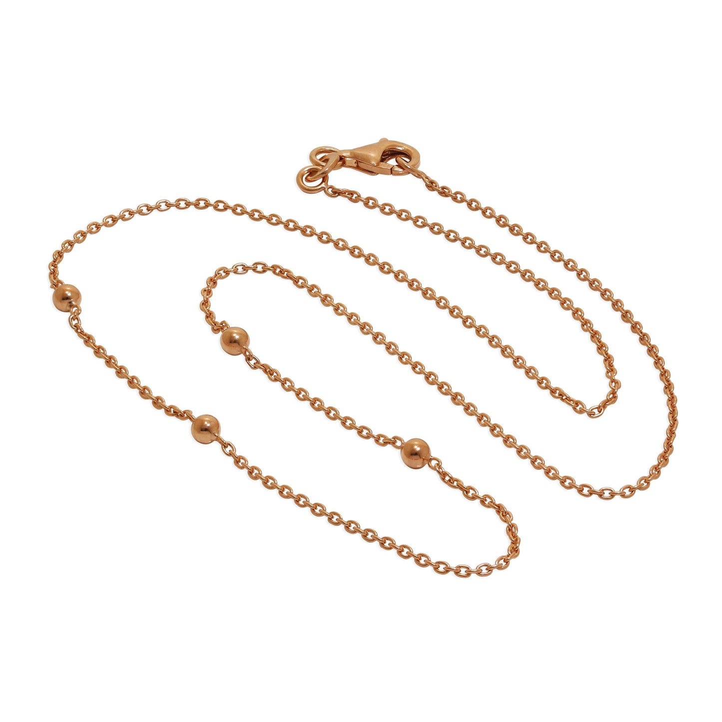 Rose Gold Plated Sterling Silver Bobble Ball Chain Choker