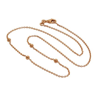 Rose Gold Plated Sterling Silver Bobble Ball Chain Choker