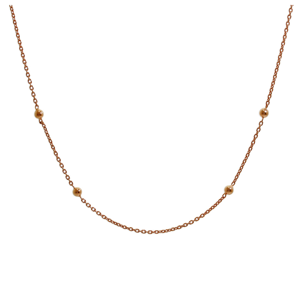 Rose Gold Plated Sterling Silver Bobble Ball Chain Choker