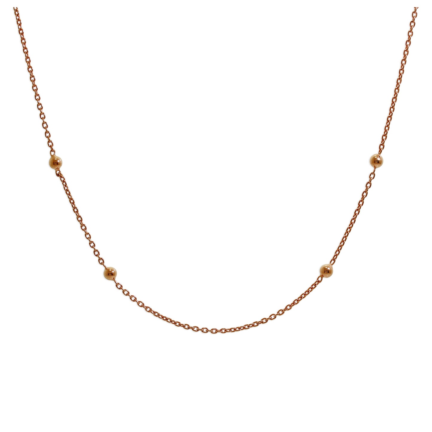 Rose Gold Plated Sterling Silver Bobble Ball Chain Choker