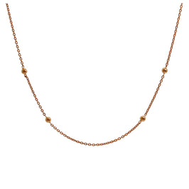 Rose Gold Plated Sterling Silver Bobble Ball Chain Choker
