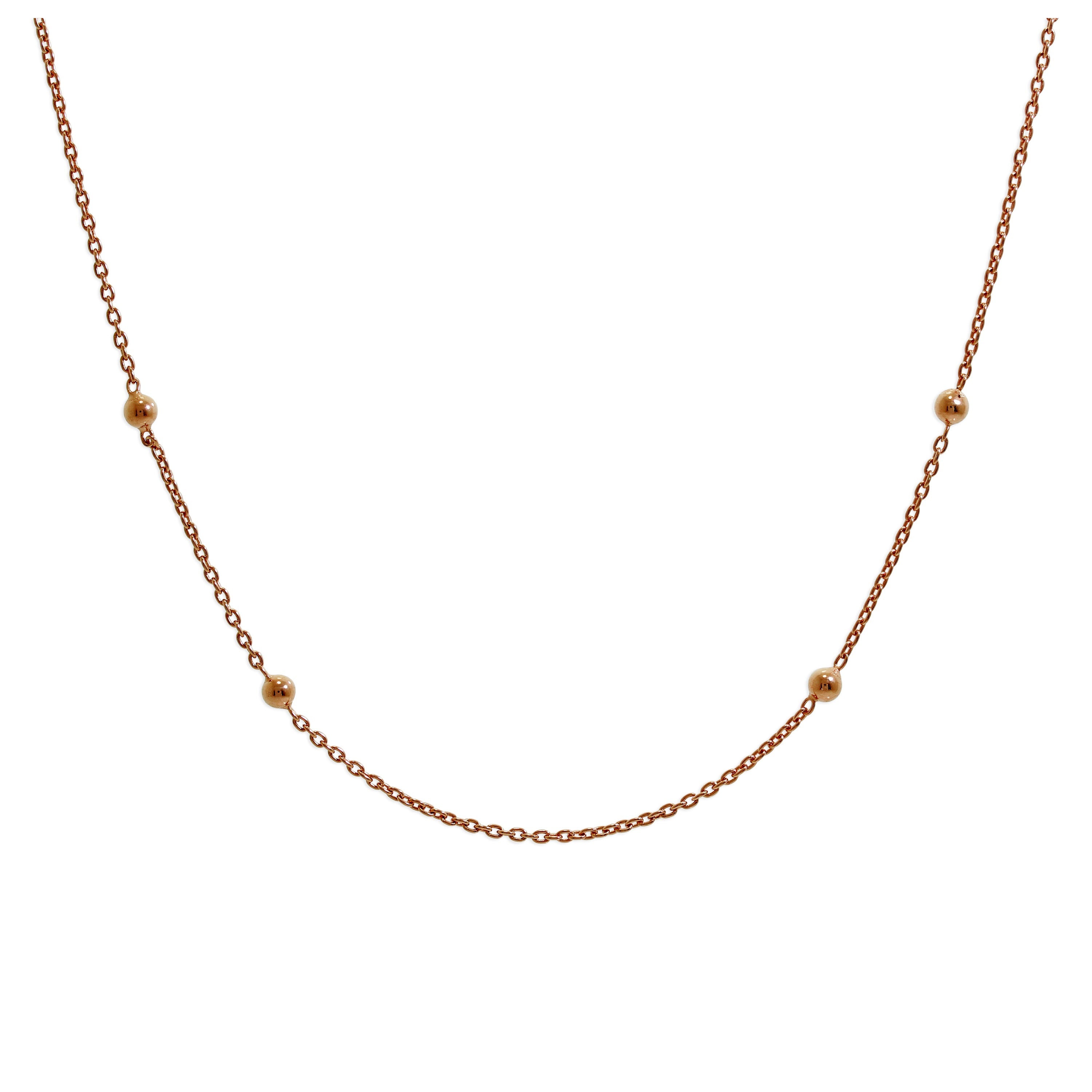 Rose Gold Plated Sterling Silver Bobble Ball Chain Choker