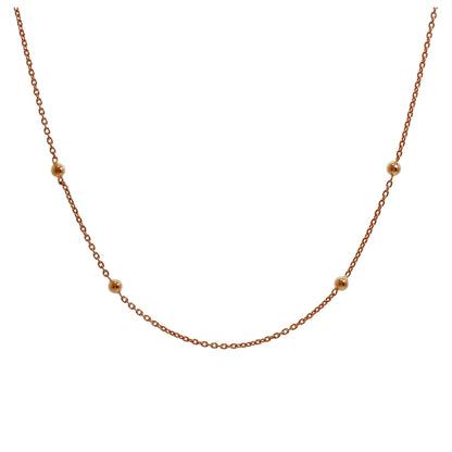 Rose Gold Plated Sterling Silver Bobble Ball Chain Choker