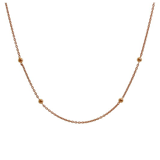 Rose Gold Plated Sterling Silver Bobble Ball Chain Choker