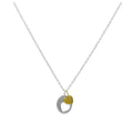 Sterling Silver Heart Cut Out Disc Yellow Gold Dipped Charm Pendant Necklace