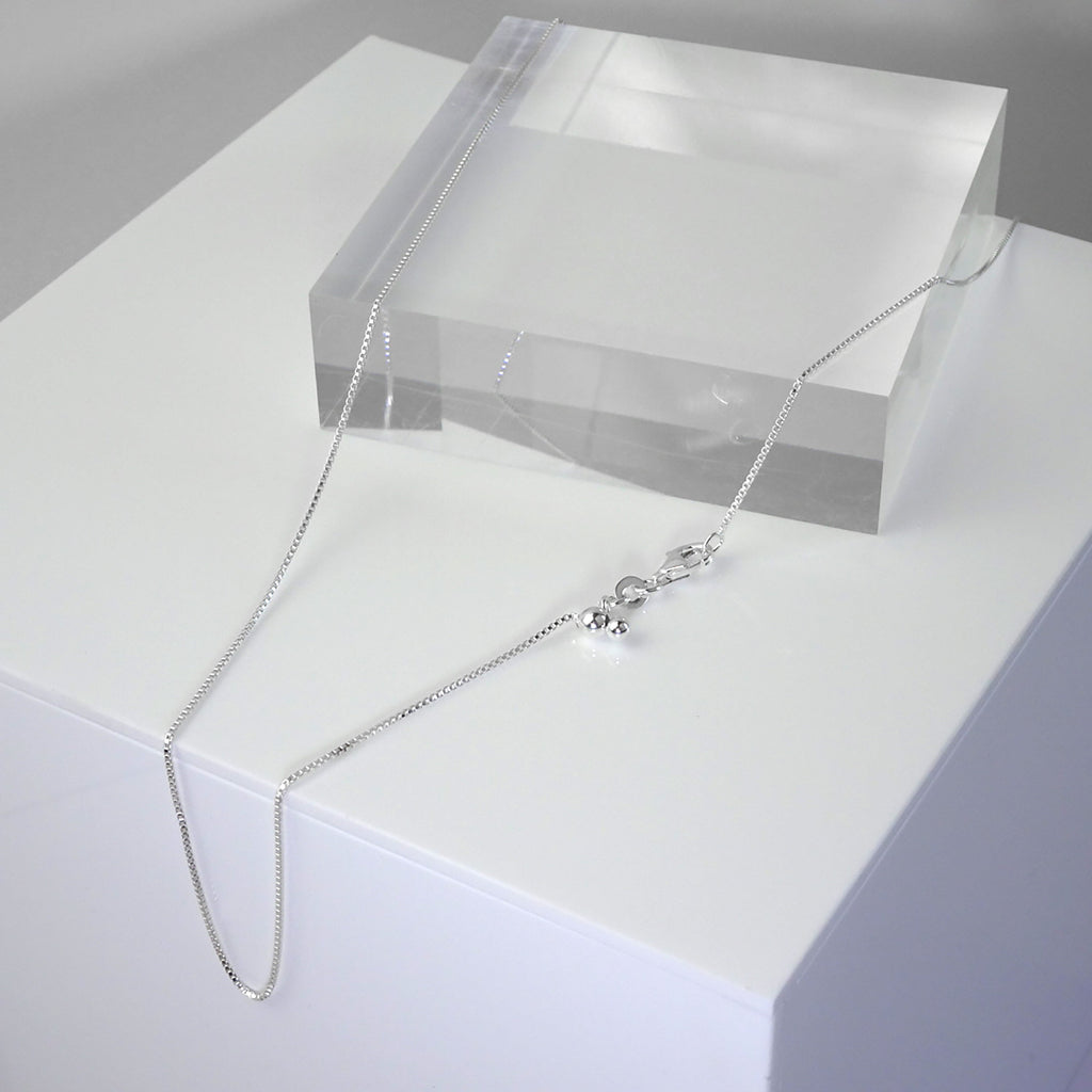 Sterling Silver Slider Clasp Box Chain any size up to 24 Inches