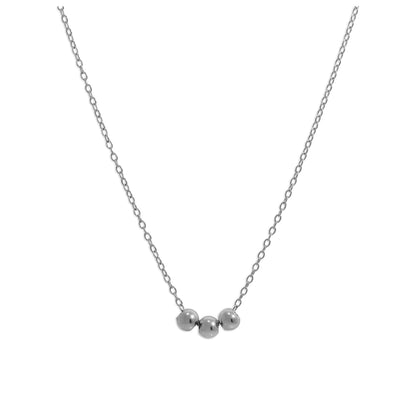 Sterling Silver Triple Sliding Ball Necklace - 18 Inches