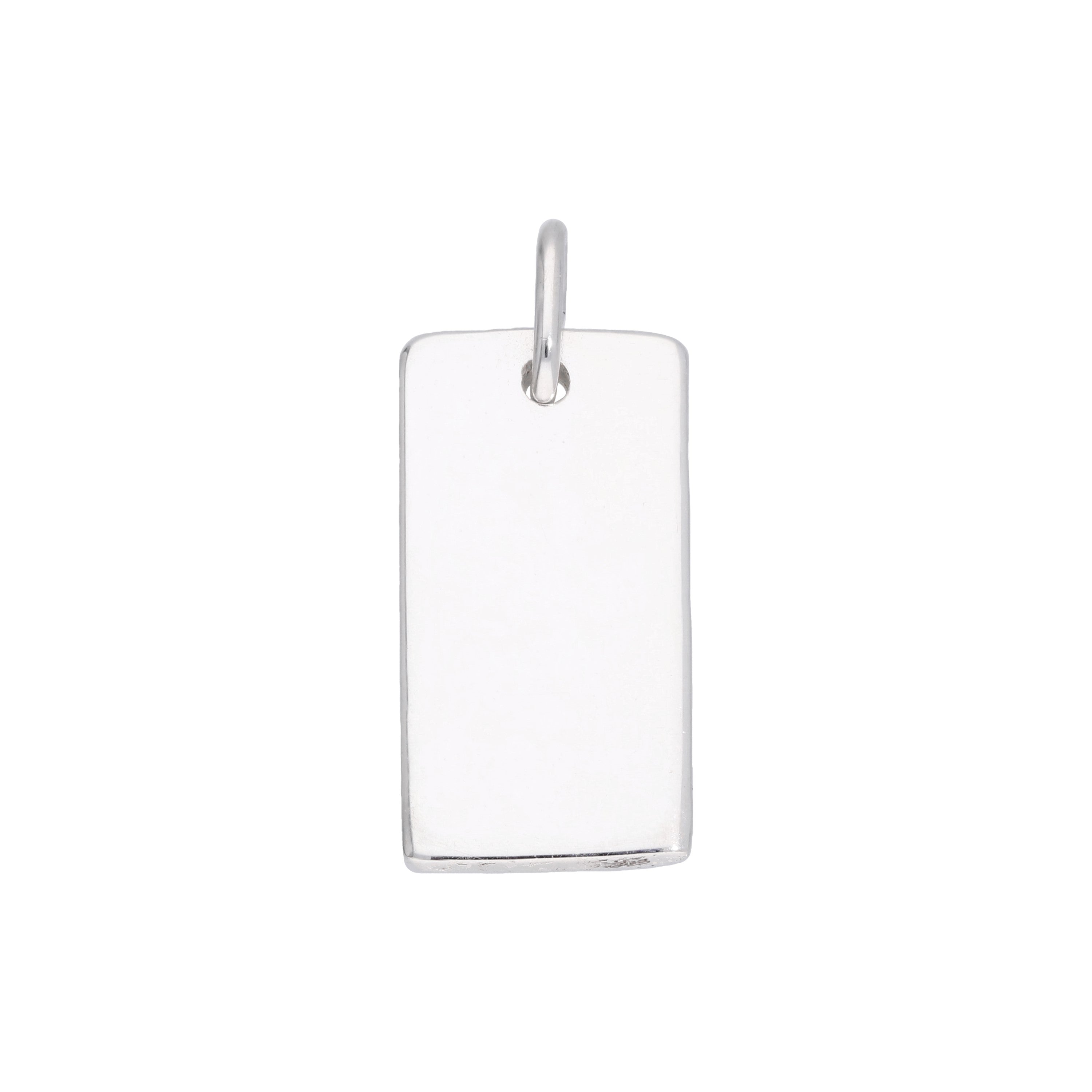 Sterling Silver Engravable Rectangular Dog Tag Charm
