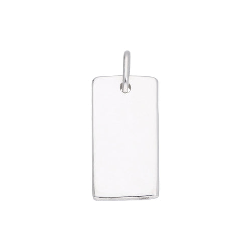 Sterling Silver Engravable Rectangular Dog Tag Charm