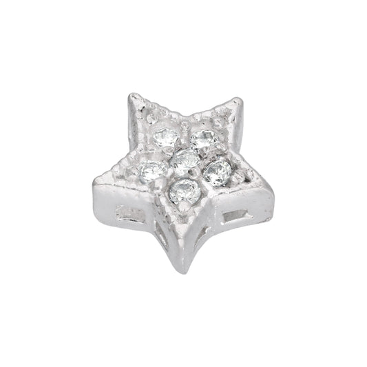 Sterling Silver Star Clear CZ Floating Charm