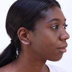 Sterling Silver Long Bar Crawler Climber Earrings