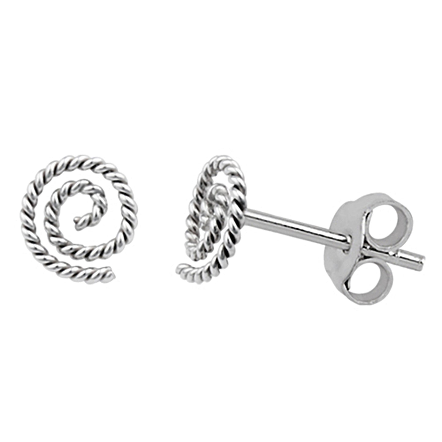 Sterling Silver Handmade Twisted Rope Spiral Earrings