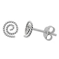 Sterling Silver Handmade Twisted Rope Spiral Stud Earrings