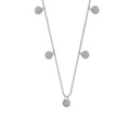 Sterling Silver Multiple Round Circle Disc Charms Necklace