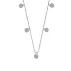 Sterling Silver Multiple Round Circle Disc Charms Necklace