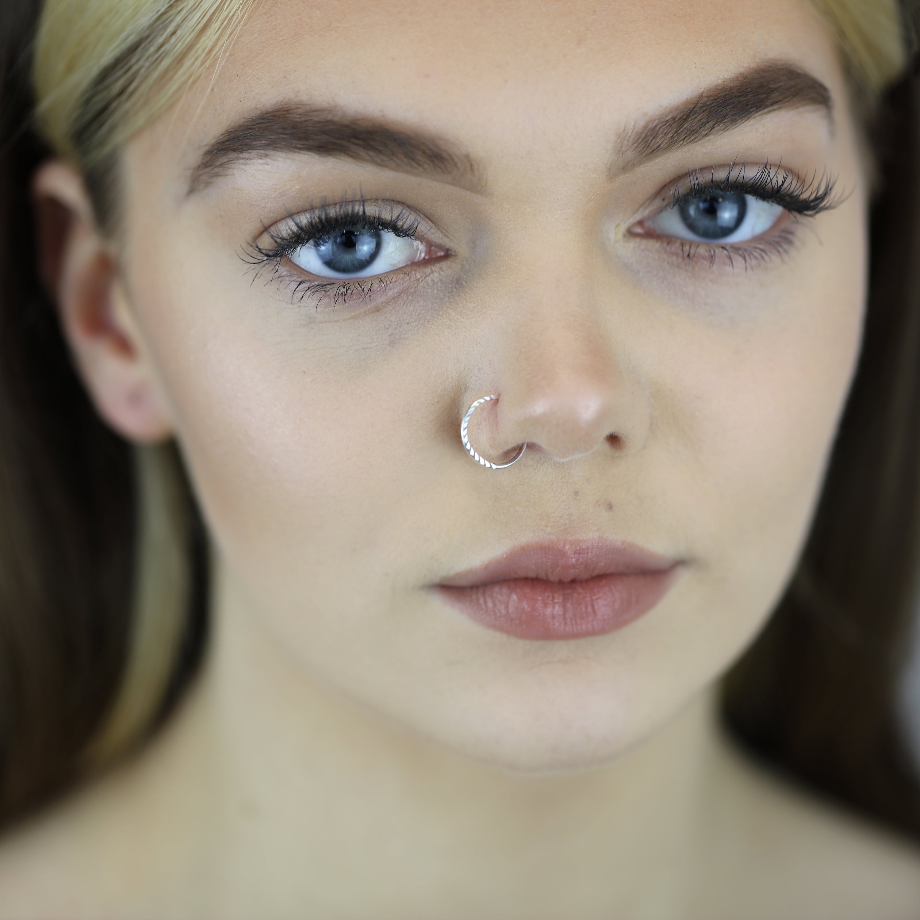 Sterling Silver Diamond Cut Nose Ring